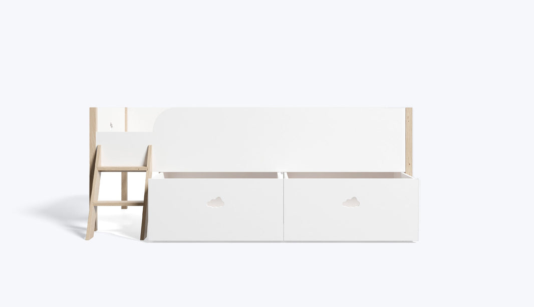 2 gavetas de arrumação, Sem cabeceira