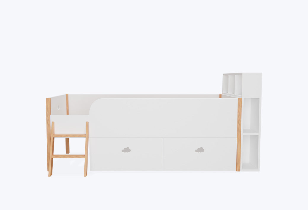 2 gavetas de arrumação, Com cabeceira