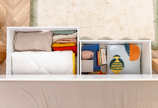 2 gavetas de arrumação, Sem cabeceira